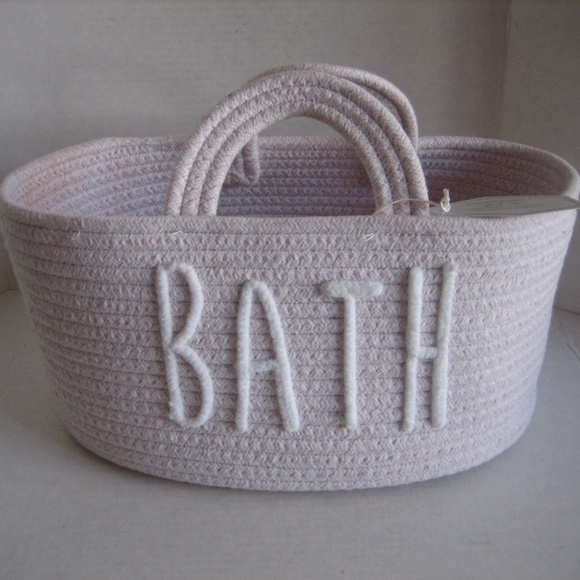 Taylor Madison The Bath Collection Light Pink Fabric Bath Basket 10in.x9in.x14in - Picture 1 of 5